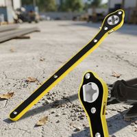 Clé à cliquet jaune en alliage d'aluminium pour écrous de roue, outil d'urgence métrique, capacité 1000-20000mAh, 1 pièce, pour voiture, garantie 1 an