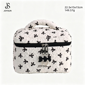YOUSUN Trousse de Maquillage Grande Capacité pour Femme, Sac à Main Portable avec Fermeture Éclair, Sac Cosmétique Écologique en Polyester à Motif Nœud - Product Image 2