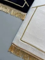 Tapis de prière musulman personnalisé pour mosquée, doux et épais, en laine/soie, style persan, à poils coupés et longs