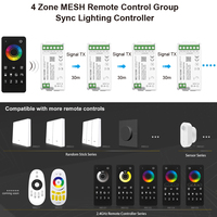 Pengontrol Lampu LED Strip Pintar WiFi MC10XW Tuya Alexa Google Home 2.4G Sinkronisasi Grup 4-Zona DC5-24V DIM CCT RGB RGBW Dimmer Lampu LED Strip
