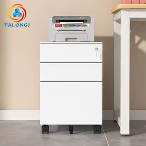 Modern Luxury Minimalist Design Three-drawer Steel Filing <b>Cabinet</b> <b>Lockable</b> Castors Movable for Home Office Under-desk <b>Storage</b> - Product Image 3