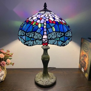 Lámpara de escritorio de cristal de color glicinia púrpura amarillo barroco de 16 pulgadas hecha en China adecuada para lámparas de noche de sala de estar - Product Image 4