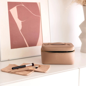 Biểu Tượng Tùy Chỉnh Lớn Chức Năng PU Grainy Pebble Da Du Lịch Vệ Sinh Cá Nhân Túi Nước Hoa Mỹ Phẩm Vanity Trang Điểm Trường Hợp - Product Image 4