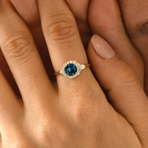 Anillo de compromiso de Plata de Ley 925 Wander London Blue Topaz O Ice Flower 8a Zircon Anillos Joyería Mujer - Product Image 6
