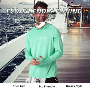 Sudadera con Capucha de Manga Larga Unisex, Personalizable, con Protección Solar UPF 50, Secado Rápido, 100% Poliéster, Transpirable, Cómoda, para Pesca, Color Sólido - Product Image 2