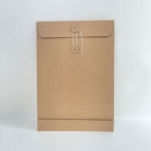 Custom Printing Mini Jewelry Packaging Black Brown Kraft Paper <b>Envelope</b> With Button and String - Product Image 5