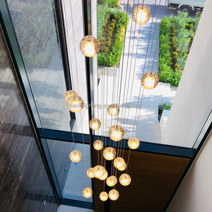 Lustre en cristal de style européen en gros, <span class=keywords><strong>luminaire</strong></span> suspendu long pour villa, salon, escalier tournant - Product Image 4