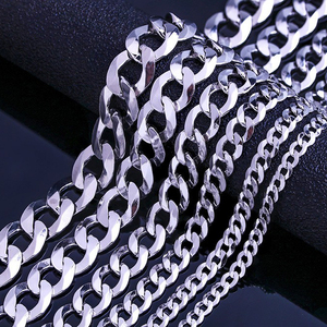 Collana da Uomo in Argento Puro 50cm Catena Maschile Larga 4 5 6 7 8 9 11 12mm Collana a Maglia Grossa per Uomini - Product Image 2
