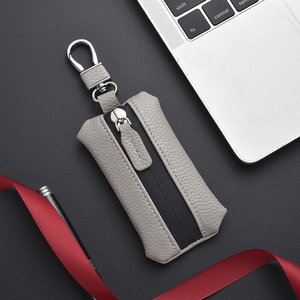 Porte-clés durable Porte-clés à fermeture éclair Porte-clés de poche Organisateur Pochette Porte-clés de voiture en cuir PU - Product Image 5