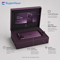Superlieur - Brochure vidéo personnalisée avec logo - Écran LCD IPS 7 pouces - Boîte cadeau magnétique - Cadeau d'entreprise - Cadeau d'anniversaire d'entreprise