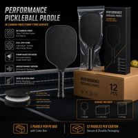 Raquette de pickleball en polypropylène, design sans bords, noyau en nid d'abeille en carbone 18K, construction monobloc, technologie thermoformée