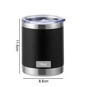 Custom 10oz Stainless Steel Travel <b>Coffee</b> Mug Double Wall Reusable Powder Coated Cup 10 oz Insulated Lowball Tumblers with Lid - Product Image 2