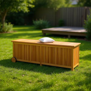 Caja de Almacenamiento para Jardín de Madera de Acacia Sólida, Rectangular, Multifuncional, Producto de Madera Natural - Product Image 2