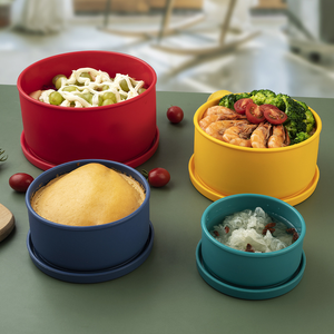 Bpa-miễn phí rò rỉ-proof salad Silicone Hộp Ăn Trưa Dành cho người lớn & trẻ em thực phẩm lưu trữ container với bảo quản lợi thế - Product Image 5
