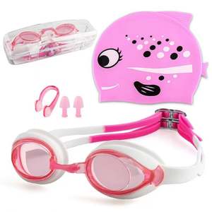 Ensemble de lunettes de natation et bonnet de bain pour enfants 2025 – Étanche HD, anti-buée, motif poisson – Fabricant - Product Image 1