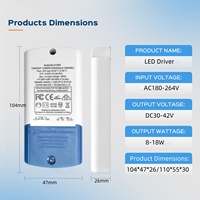 8-18w AC180-264V DC30-42V australien LED downlight pilote de lampe transformateur d'éclairage courant constant downlight convertisseur de puissance