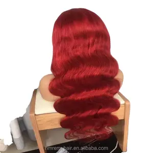Bordo 99J 13x6 vücut dalga dantel ön İnsan saçı peruk HD şeffaf kadınlar için sırma ön peruk brezilyalı kırmızı renkli Remy peruk