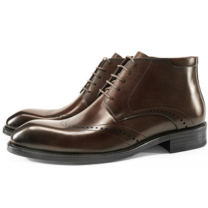 Botas Oxford de Vestir para Hombre, de Cuero Genuino Negro, Punta en Pico, con Cordones, Diseño Sólido, para Todas las Temporadas, Envío Directo - Product Image 2