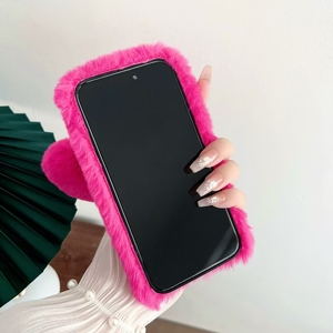 Nuova custodia pelosa in peluche pelosa morbida e soffice pelliccia calda <span class=keywords><strong>Cover</strong></span> protettiva per <span class=keywords><strong>iPhone</strong></span> 6 7 8 11 12 <span class=keywords><strong>13</strong></span> 14 15 16 Plus custodia Pro - Product Image 6