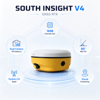 Récepteur GNSS RTK South Insight V4 International Module avec logiciel Survstar évolutif, 1698 canaux GPS RTK