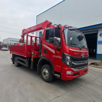 Grue de camion multifonctionnelle professionnelle de 6,3 tonnes à flèche rigide, grue mobile avec télécommande, adaptée aux travaux routiers