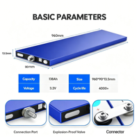Cellule de batterie LiFePO4 prismatique 3.2V 138Ah, 4000+ cycles, Grade A, cellule LFP pour VR, VE, stockage d'énergie domestique, stock UE, livraison rapide