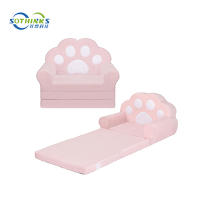 Ventes directes usine – Canapé multifonctionnel 2-en-1 pliable, fauteuil paresseux en peluche, siège de sol convertible, canapé individuel pour bébés et enfants - Product Image 1