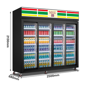MUXUE Réfrigérateur à 4 portes coulissantes verticales en verre Réfrigérateur à boissons <span class=keywords><strong>Vitrine</strong></span> commerciale/Réfrigérateur présentoir d'<span class=keywords><strong>occasion</strong></span> en vente - Product Image 6