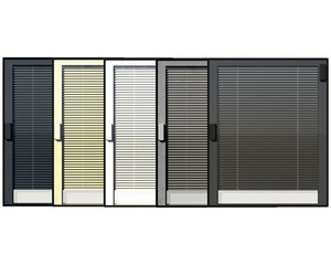 내부 루버가있는 알루미늄 창 자기 작동 시스템을 갖춘 이중 유리 자기 블라인드 유리 - Product Image 1