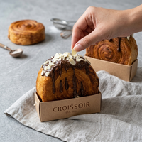 Nouvelle Tendance Boîtes d'Emballage en Papier Cromboloni Personnalisées de Haute Qualité, Anti-Graisse et Portables pour Aliments Cuisinés, Rouleaux de New York à Emporter