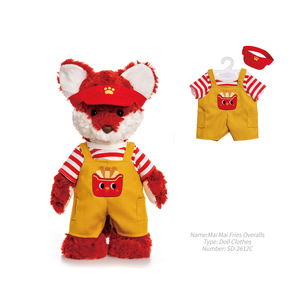 Muñecos de Peluche de la <span class=keywords><strong>Serie</strong></span> de Animales de Dibujos Animados al por Mayor, Divertidos y Lindos Regalos para Niños, Peluche de Zorro Rojo con Papas Fritas - Product Image 1