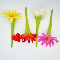 Fleur artificielle en feutre de laine de haute qualité, motif feuille, pour la Saint-Valentin, faite à la main, écologique, longue durée de vie, douce, mignonne et décorative – Meilleure vente