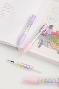 ปากกาเจลลายการ์ตูนน่ารักแบบ DIY - ปากกาเจลรูปหัวใจคริสตัล ดีไซน์สร้างสรรค์สำหรับนักเรียน สีดำ ขนาด 0.5 มม. อุปกรณ์การเรียน - Product Image 4