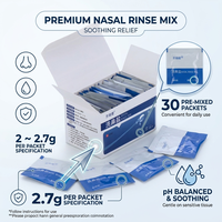 Surelycare 30 Packets Nasal Wash Salt, Iodine Free Physiological Saline Packets for Neti Pot Sinus Rinse, Nasal Salt Refill
