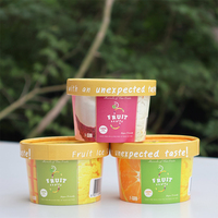 Gobelets à glace personnalisés à paroi simple de haute qualité avec couvercle, gobelets en papier écologiques de qualité alimentaire pour la vente en gros