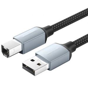 Cable USB 2.0 - cable de impresión tipo B a tipo A, 480 Mbps de transferencia, 1.5 m de longitud, color gris, apto para - Product Image 1