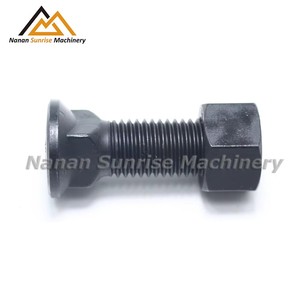 Boulons et écrous de chenilles d'excavatrice à tête plate en acier de grades 12.9 et 10.9, finition zinguée, fabriqués en Chine, prix compétitifs - Product Image 5