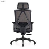 Chaise de bureau ergonomique en tissu, avec accoudoirs 3D en PU, réglage de la hauteur et pivotante, pour atelier et bureau (vente en gros)