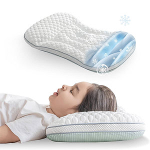 Almohadas de diseño ergonómico de doble altura para niños pequeños, tela de refrigeración de doble cara y almohada de malla transpirable para niños - Product Image 1