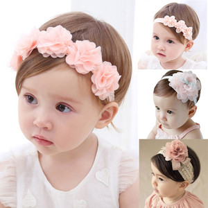 Cinta para el pelo con lazo de <span class=keywords><strong>flores</strong></span> para <span class=keywords><strong>niñas</strong></span>, <span class=keywords><strong>diademas</strong></span> para bebés, turbante para recién nacidos, accesorios para el cabello para bebés - Product Image 3