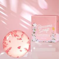 Savon solide blanchissant à l'acide kojique parfumé aux pétales de rose, savon artisanal aux huiles essentielles pour le visage et le corps, nettoyage en profondeur, vente en gros