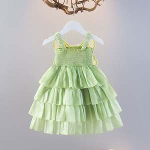 Niñas Bebé Poncho 2025 Verano Perla Crepúsculo Nube Velo Princesa Vestido Halter Mariposa Alas Pastel Falda - Product Image 5