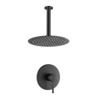 In Wall Wars cUPC Upc noir mat mur montage Rian douche baignoire bain robinets mitigeur ensemble Douche