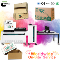 Impresora de inyección de tinta automática Chicai A3 HP de una sola pasada, nueva, con tinta CMYK, para cartón corrugado, papel kraft, impresora para granjas, 40 m/min