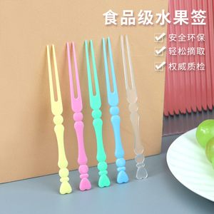 Pinchos de Plástico para Frutas, Tenedores de Bambú, Color Sólido, Grado Alimenticio, Seguros, Ecológicos, Uso Comercial a Granel - Product Image 1