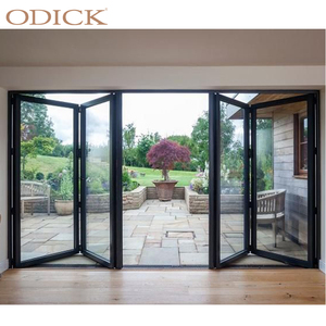Bas prix personnalisé véranda extérieure accordéon <span class=keywords><strong>porte</strong></span> pliante en verre pliante en aluminium patio coulissant bi-pliant en acier pliable moderne - Product Image 1