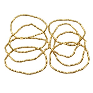 WT-B373 Wholesale Simple <strong>Bracelet</strong> Pure Brass <strong>Beads</strong> <strong>Bracelet</strong> With 24K Real <strong>Gold</strong> Electroplate Brass <strong>Beads</strong> <strong>Bracelet</strong> - Product Image 1
