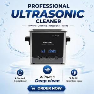 เครื่องทำความสะอาดอัลตราโซนิกทางการแพทย์และทันตกรรม GTSONIC 3L ไฟฟ้า 40kHz สแตนเลส 100W พร้อมตัวตั้งเวลาแบบดิจิตอล ระบบทำความร้อน และระบบไล่ก๊าซ สำหรับใช้งานเชิงพาณิชย์ - Product Image 1