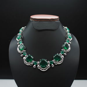 Esmeralda chapado en oro conjunto de fiesta conjunto completo indio paquistaní nupcial Shaadi joyería Sabyasachi Bollywood joyería paquistaní - Product Image 1