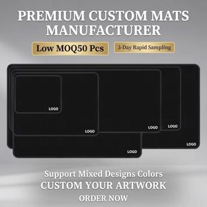 Tapis de souris noir multi-tailles personnalisé avec logo OEM/ODM, faible MOQ, commande en gros directe usine, sur mesure pour joueurs PC et bureaux - Product Image 1